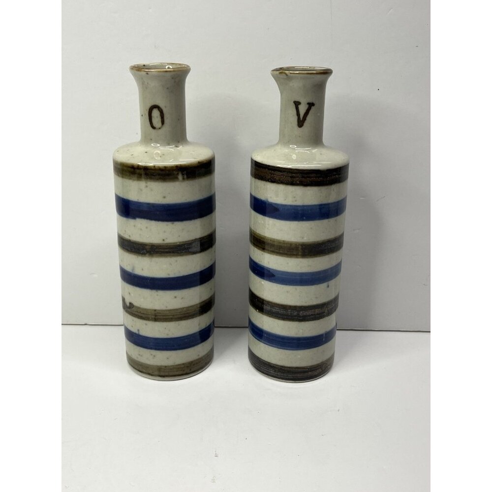 Vintage Mid Century Modern Oil Vinegar Stoneware Sanyei Nagoya Japan